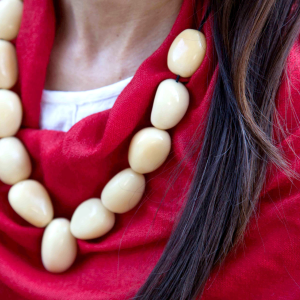 Tagua Necklace - White Seeds