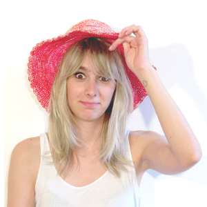 CROCHET HAT BICOLOR PINK&NATURAL 3